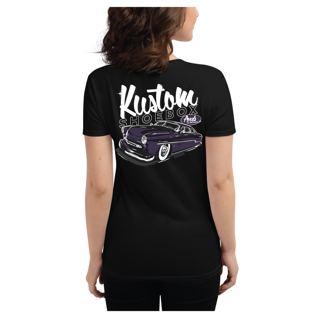 Kustom Shoebox Ford Library - 15 king  -  Women's Black Short Sleeve T-Shirt