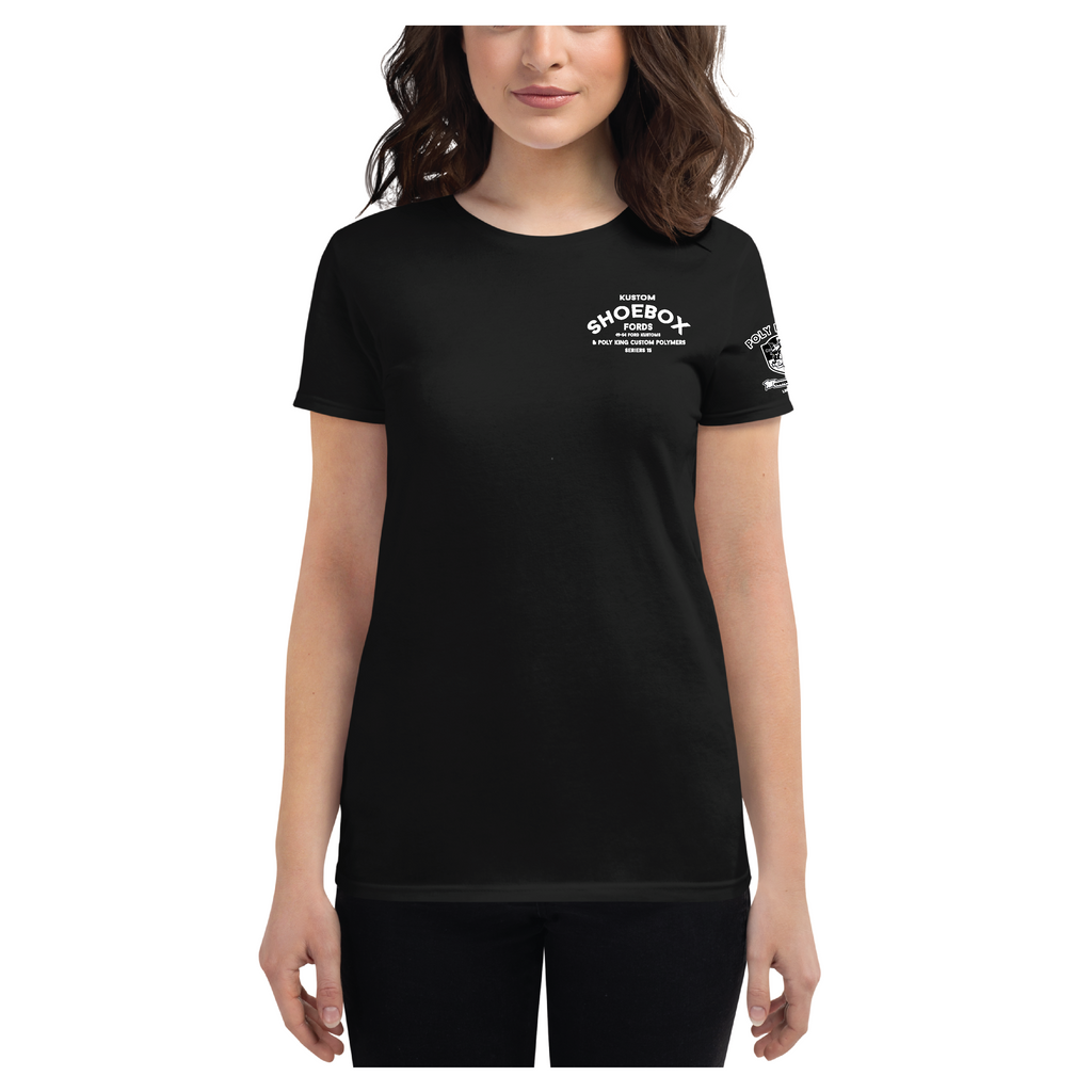 Kustom Shoebox Ford Library - 15 Poly  -  Women's Black Short Sleeve T-Shirt