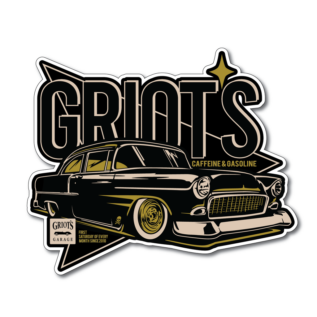 Griot's Garage - Caffeine & Gasoline 55 Sticker