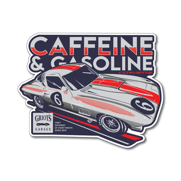 Griot's Garage - Caffeine & Gasoline 64 Vette Sticker