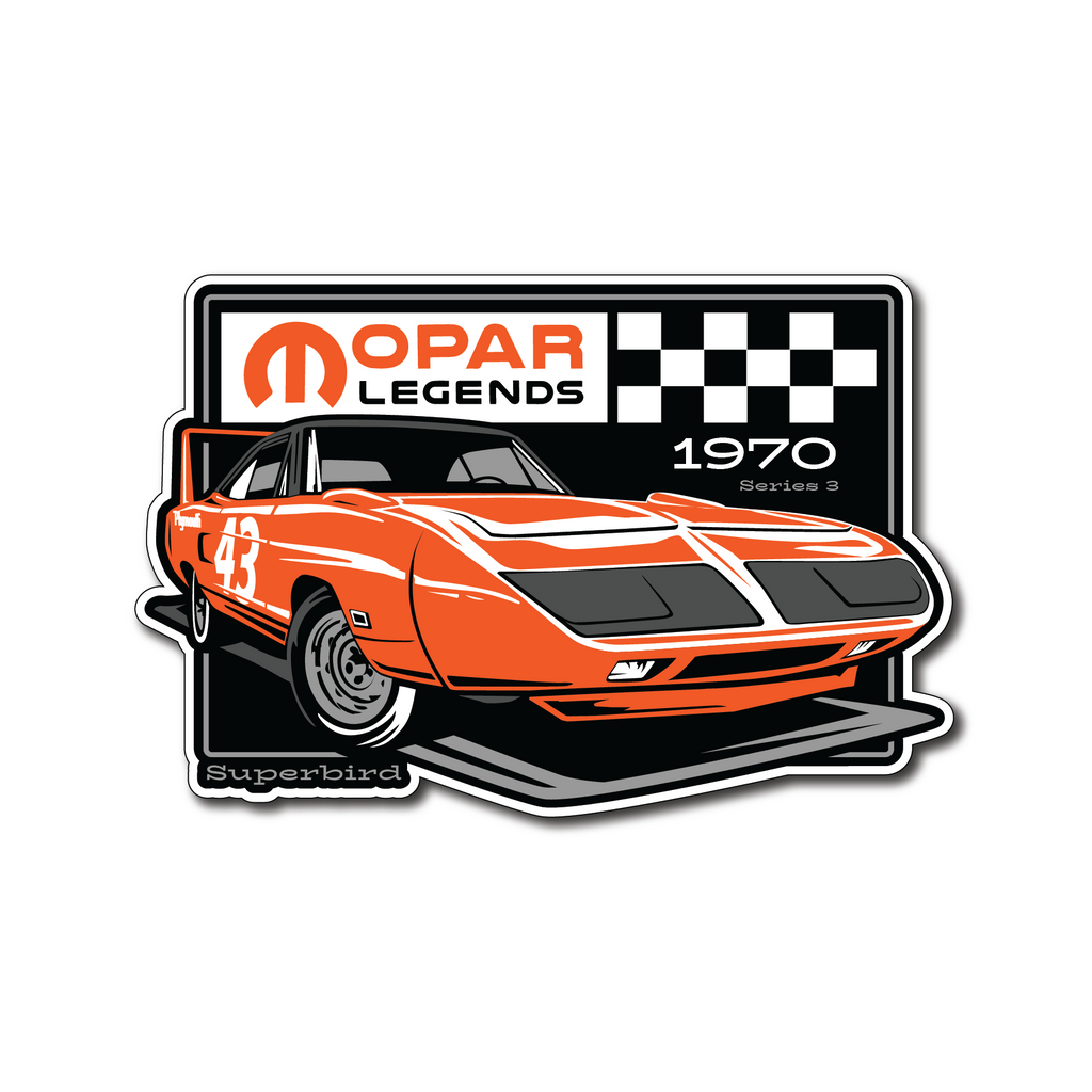 Mopar Legends Sticker #3 - Orange Super Bird Sticker